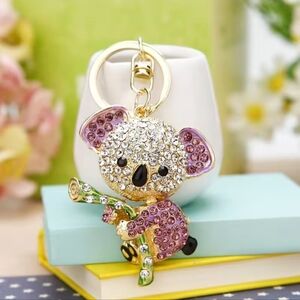 Gold and Purple Koala Key Holder